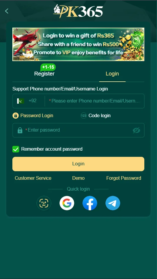 pk365 login
